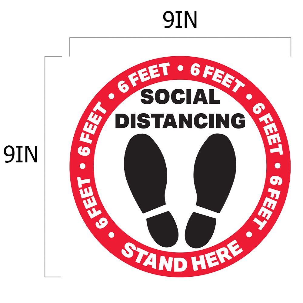 Anti Slip Foot Step Stickers Custom Social Distancing Floor Sticker/Decals 