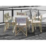 Advertising chairs have an attractive wooden frame with custom prints for advertising.