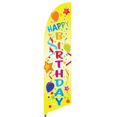 Happy Birthday Feather Flag Set