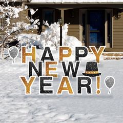 Happy New Year Yard Cards