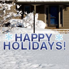 Happy Holidays yard signs