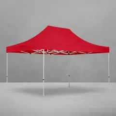 Tent shown here with two full wall and one half wall