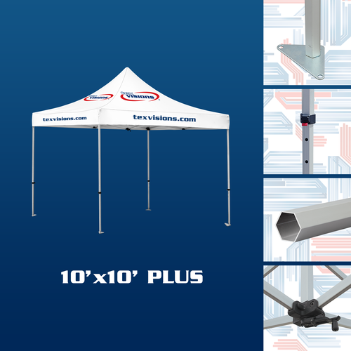 10' x 10' Plus Tent available in aluminum finish