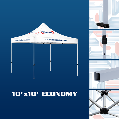 10' x 10' Economy tent offered in steel finish