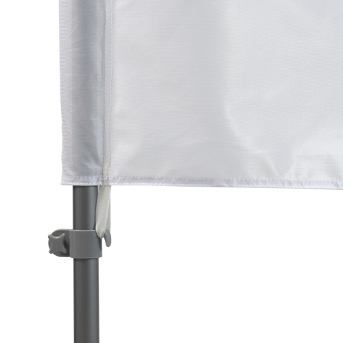 Flag attaches to the pole set with a tab connection