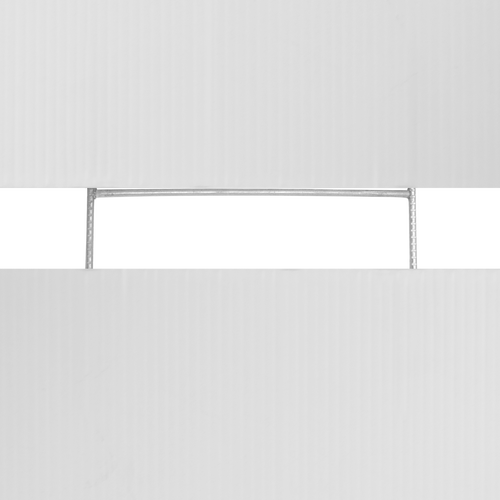 A sign slides into the stake from both side connecting them almost seamlessly