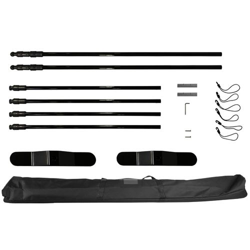 Adjustable backdrop hardware kit includes all tools required for assembly