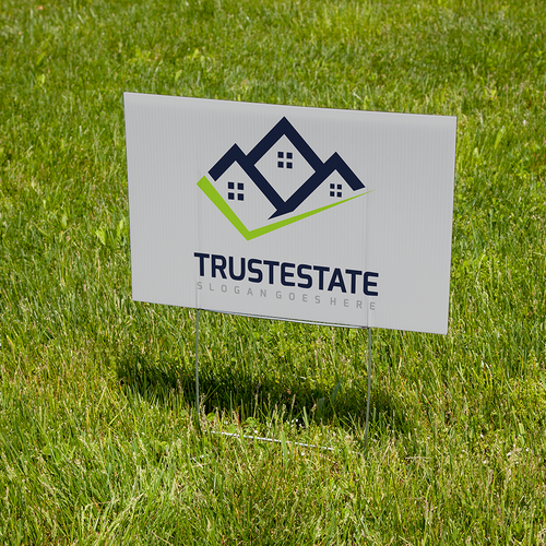 Real estate sign with H-stake hardware option