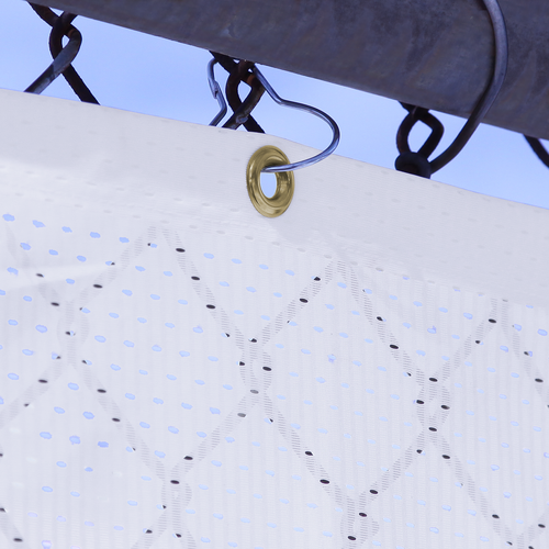 Pear Snap Hooks easily snap onto chain link fences for an easy mounting tool