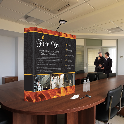 The Pop Up Straight 5.0’x5.0’ is ideal for use indoors as a backdrop at trade show or job fair