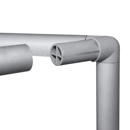The aluminum poles use several different connectors to create the display’s three-dimensional shape
