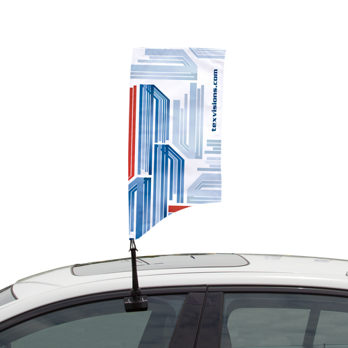 Car Rectangular Curve Flag
