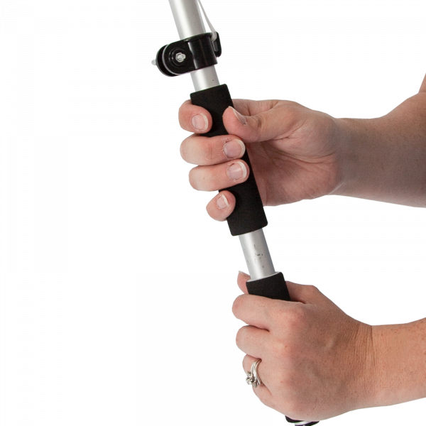 Pole features a grippy handle for carrying the flag by itself Grippy handle on the hardware