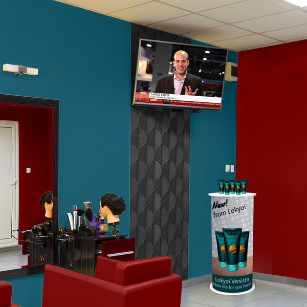 Your client can use this display to promote a new product