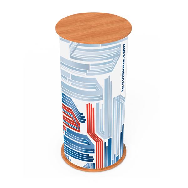 Promo Counter Round with light wood top and bottom