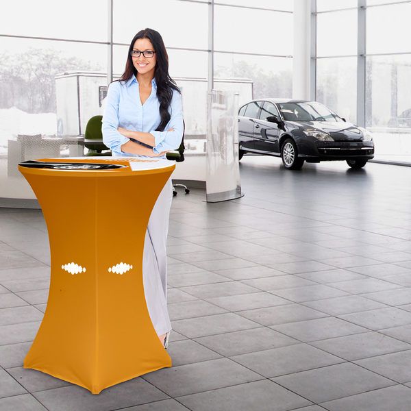 Bistro Table w Stretch Stain Resistant Cover Tex Visions