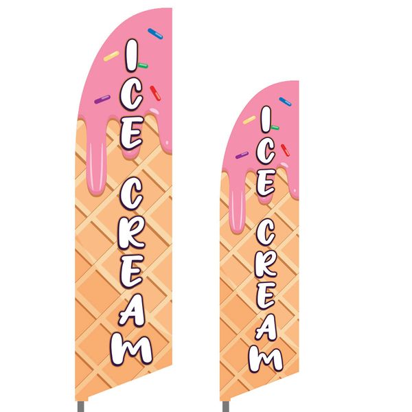 Ice Cream Feather Flag Set