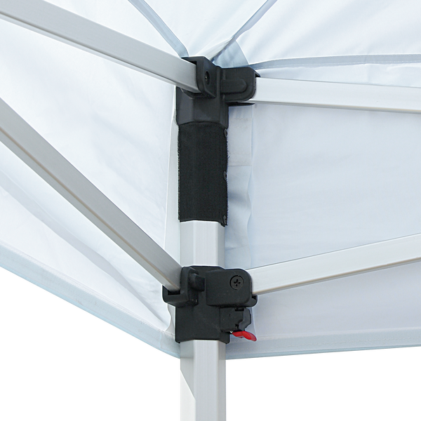 Hook-and-loop fastener keeps frame snug to canopy Hook-and-loop fastener keeps frame snug to canopy
