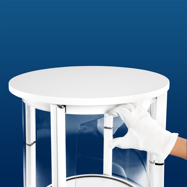 Panels easily slide into frame