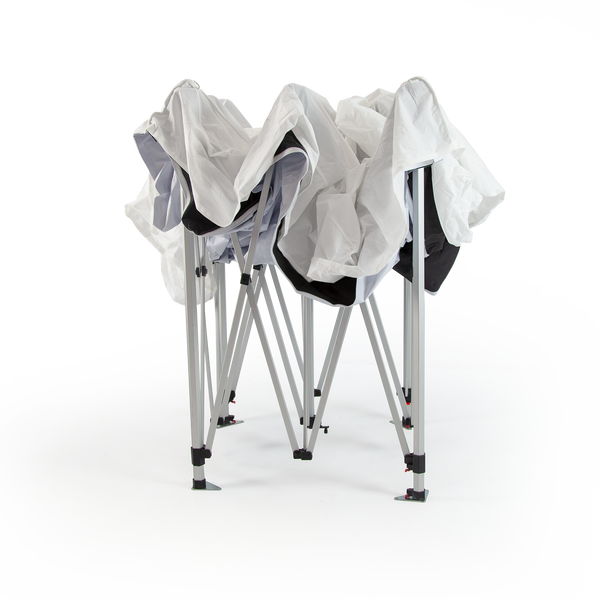 Install canopy liner on partially expanded frame and then install canopy on top of liner before expanding frame completely Install canopy liner on partially expanded frame and then install canopy on top of liner before expanding frame completely