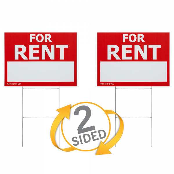 Rent sign comes as double-sided