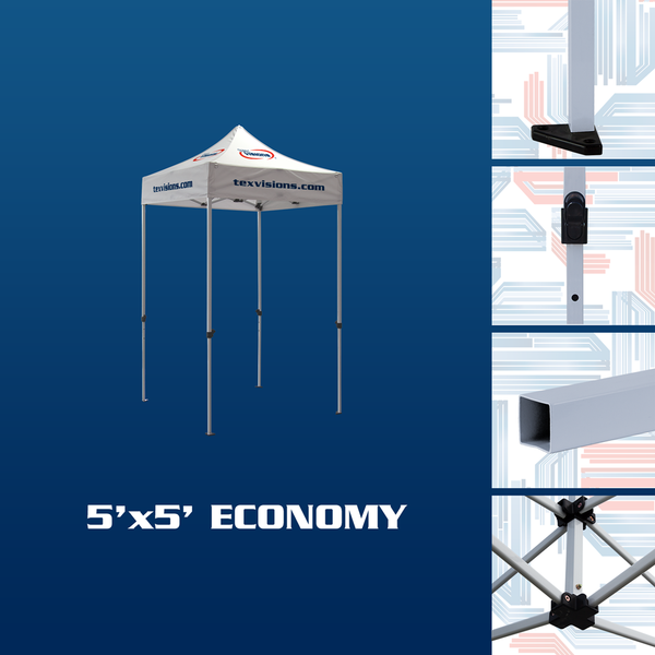 Features of the 5' x 5' economy tent frame Features of the 5' x 5' economy tent frame