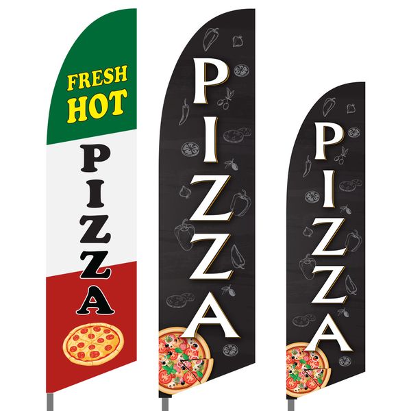 Pizza Feather Flag Set