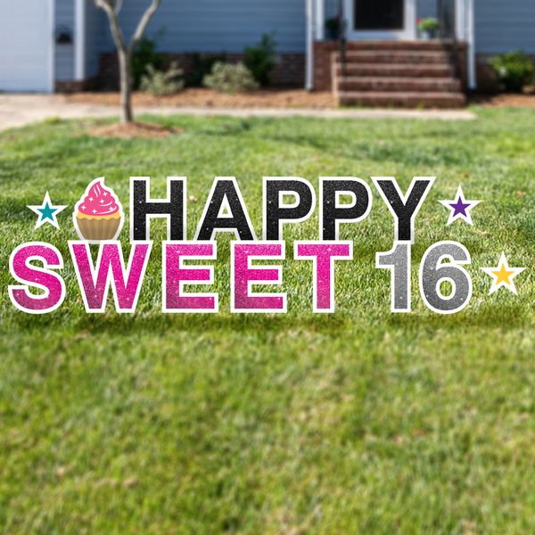 Happy sweet 16 yard letters