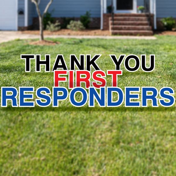 Thank you first responders yard letters