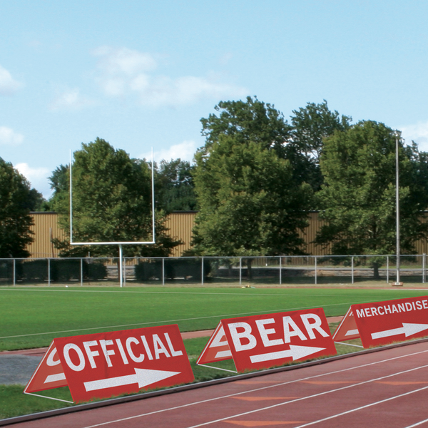 Your client can use their Floor Tent effectively as a directional sign at events and tourist attractions