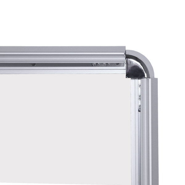 This user-friendly display frame snaps open without the use of tools for easy print installation and changes