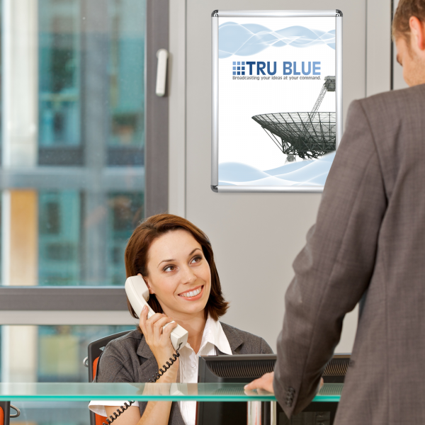 The Snap Frame Wall holds a custom print that is finished in a single-sided layout