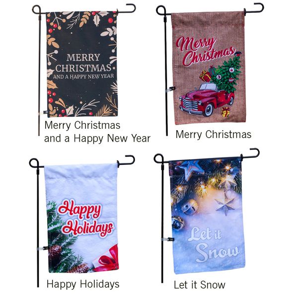 4 winter garden flags