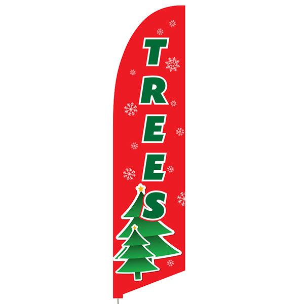 Christmas Trees Feather Flag
