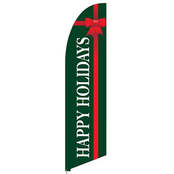 Happy Holidays Feather Flag