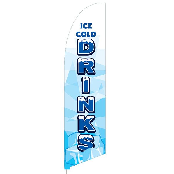 Ice Cold Drinks Feather Flag