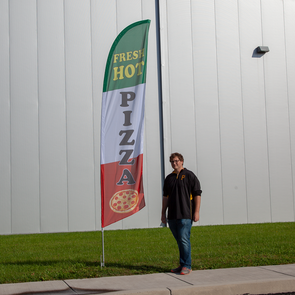 Fresh hot pizza flag