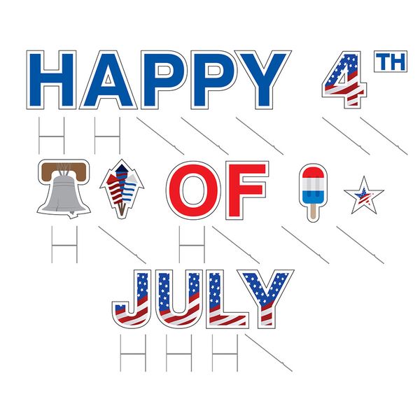 4th of July yard letters with their stakes Happy 4th of July Yard Letters and Stakes