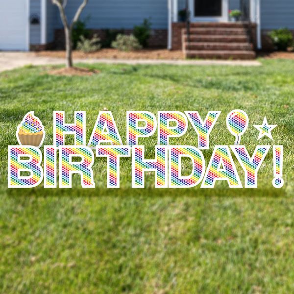 Rainbow Polka Dot Yard Cards