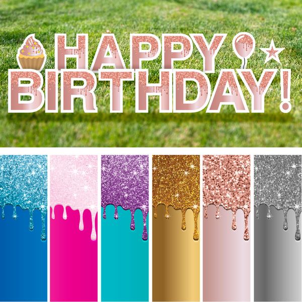 Dripping Glitter Yard Cards