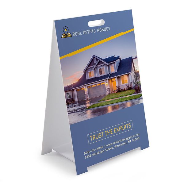 Coroplast A-Frame can also be set up outside