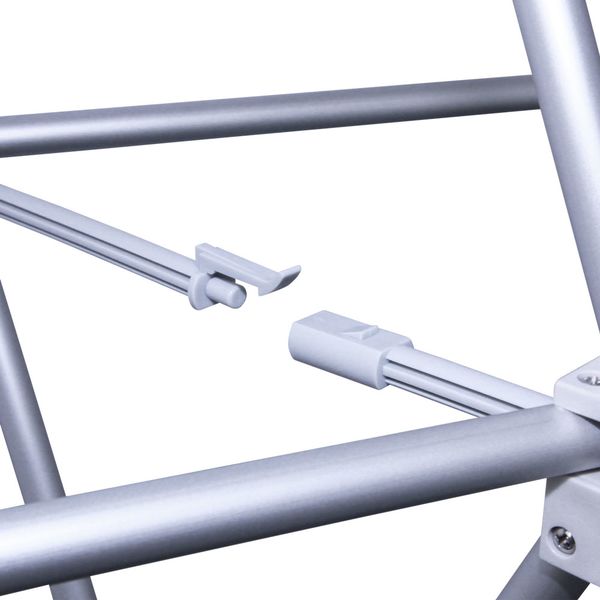 Hard plastic connectors snap together for frame assembly