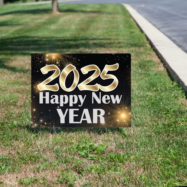 2025 Happy New Year Yard Sign