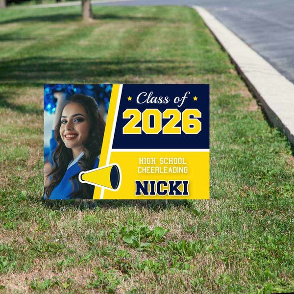 Cheerleader Yard Sign With Photo
