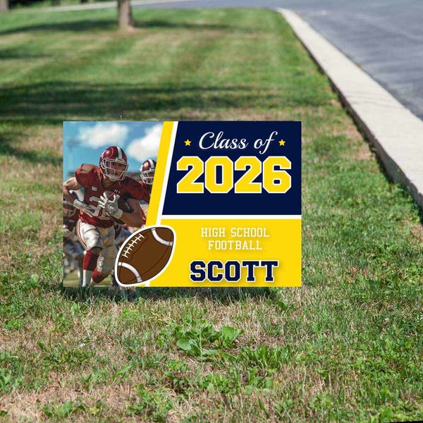 Football Yard Sign With Photo