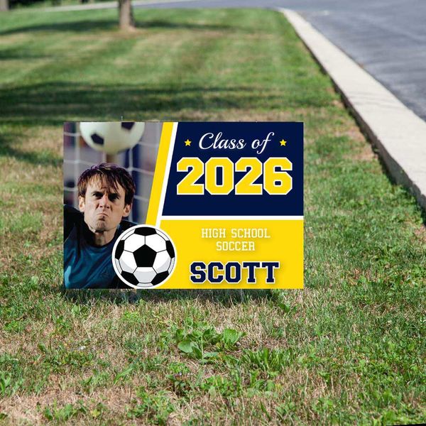 Soccer Yard Sign With Photo