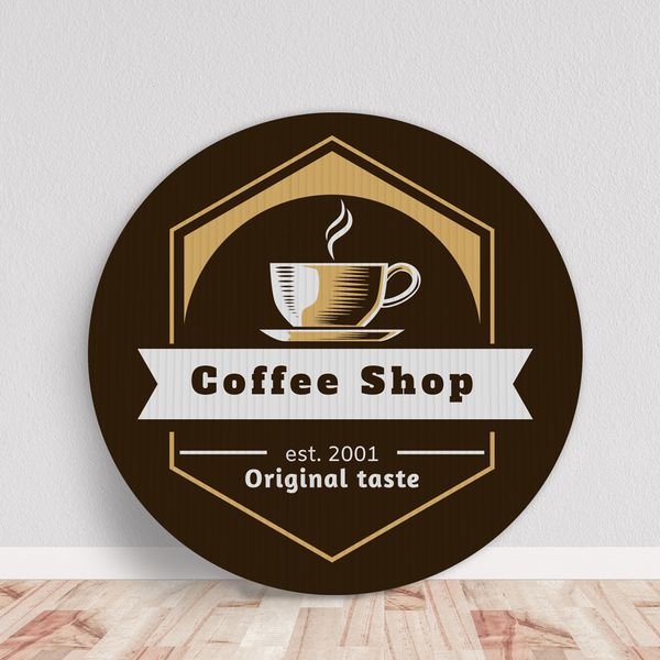 Custom coroplast sign with coffee design