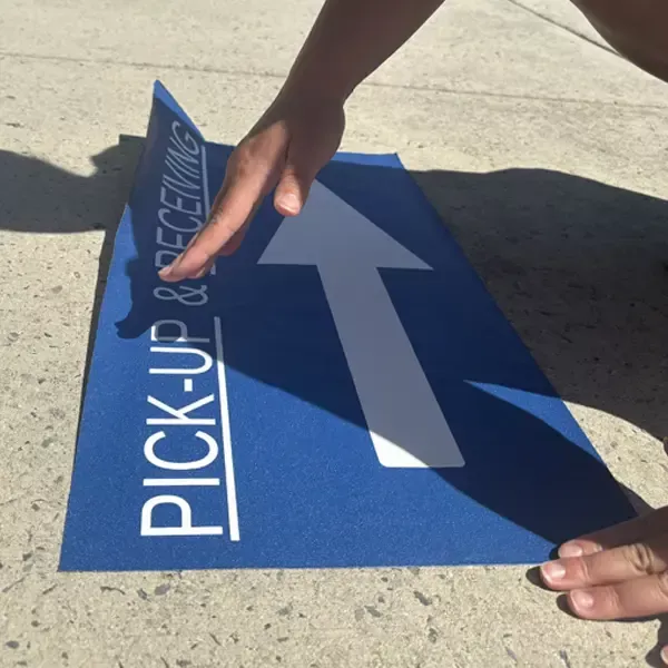 Material has a textured surface and foil underside to prevent slipping