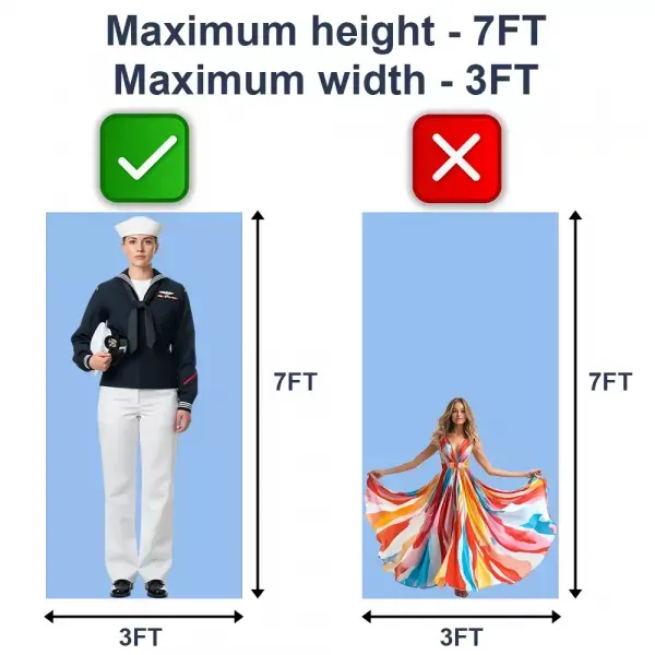 Pick a size from 3' high to 7' high