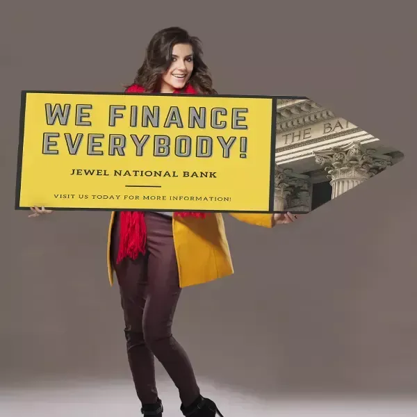 Sign spinner being held